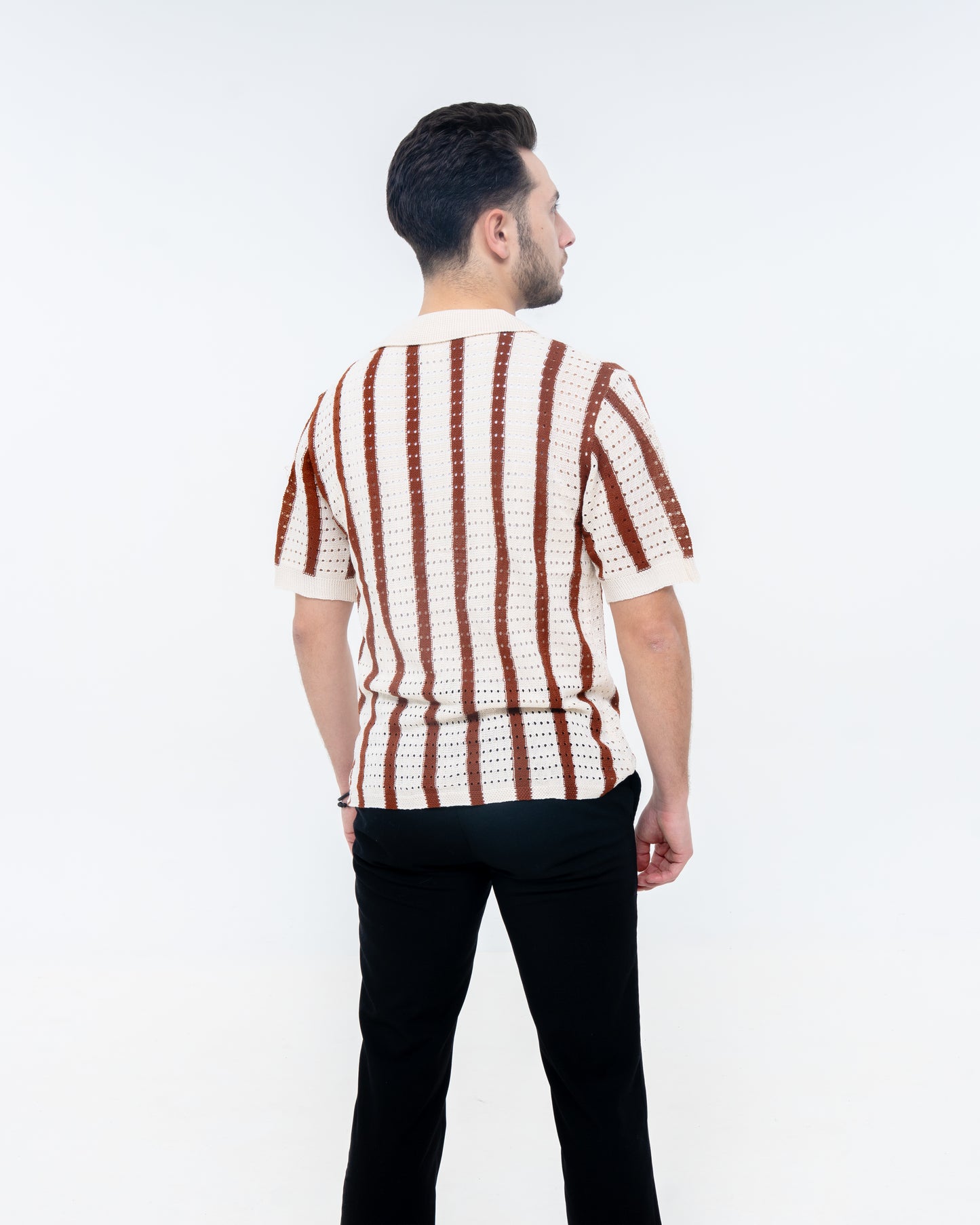 Havana Knit Shirt - Cream/Brown - Image 3
