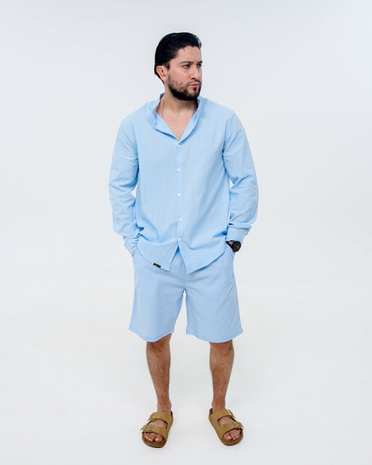 Corsica Linen Set - Baby Blue