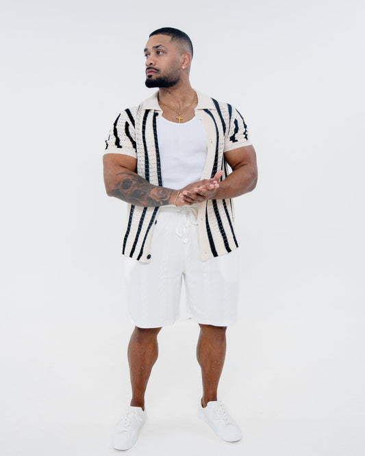 Havana Knit Shirt - Cream/Black