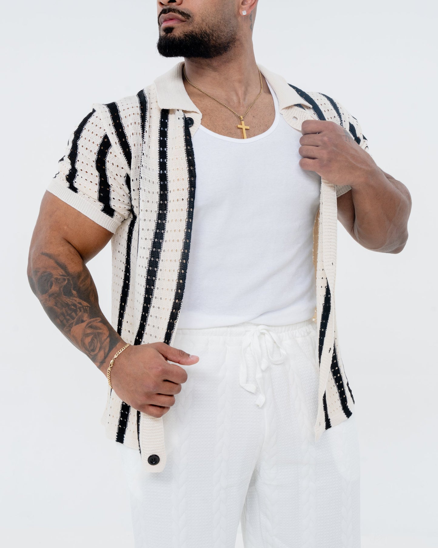 Havana Knit Shirt - Cream/Black - Image 2