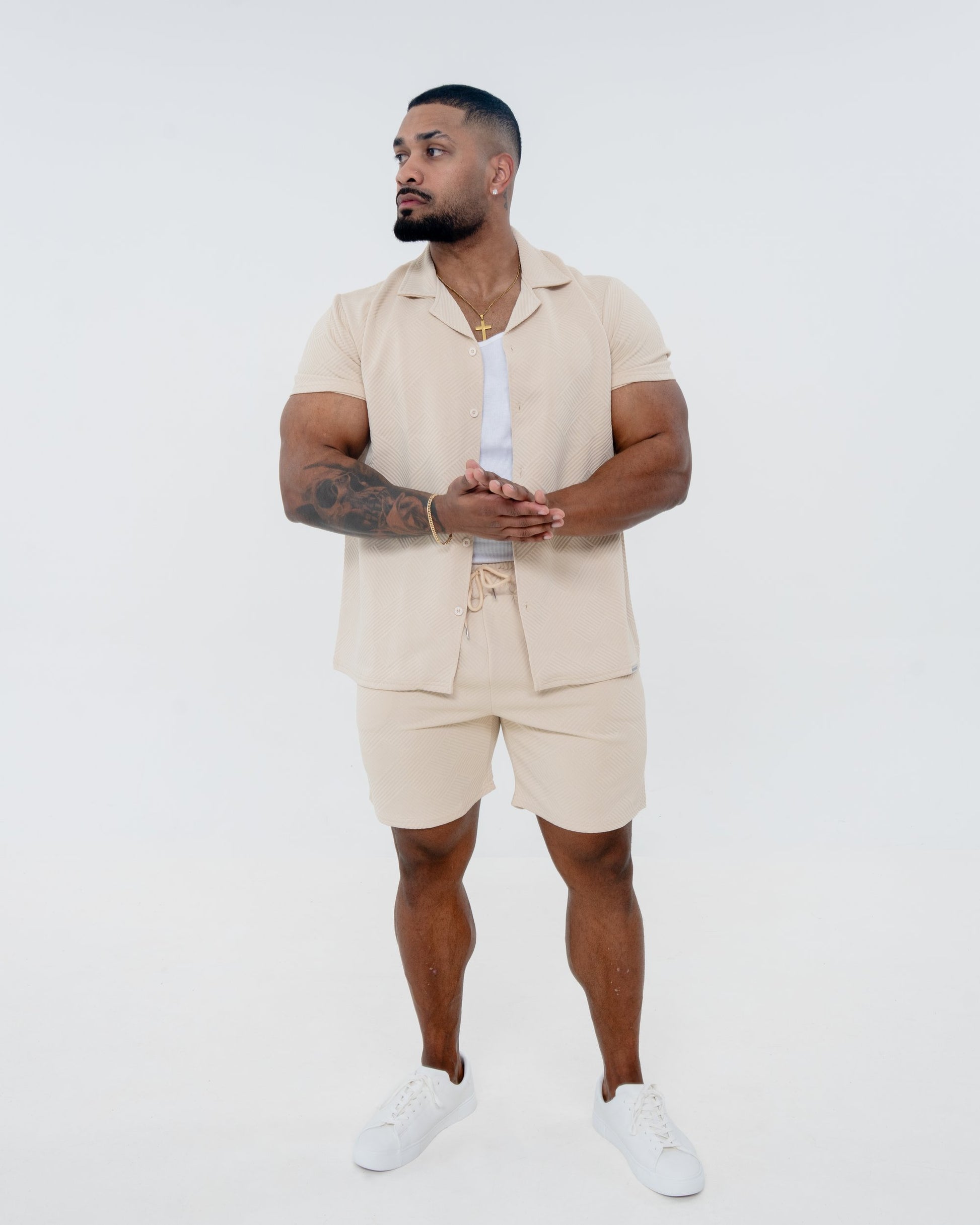 Promenade Shorts Set - Beige - Image 2