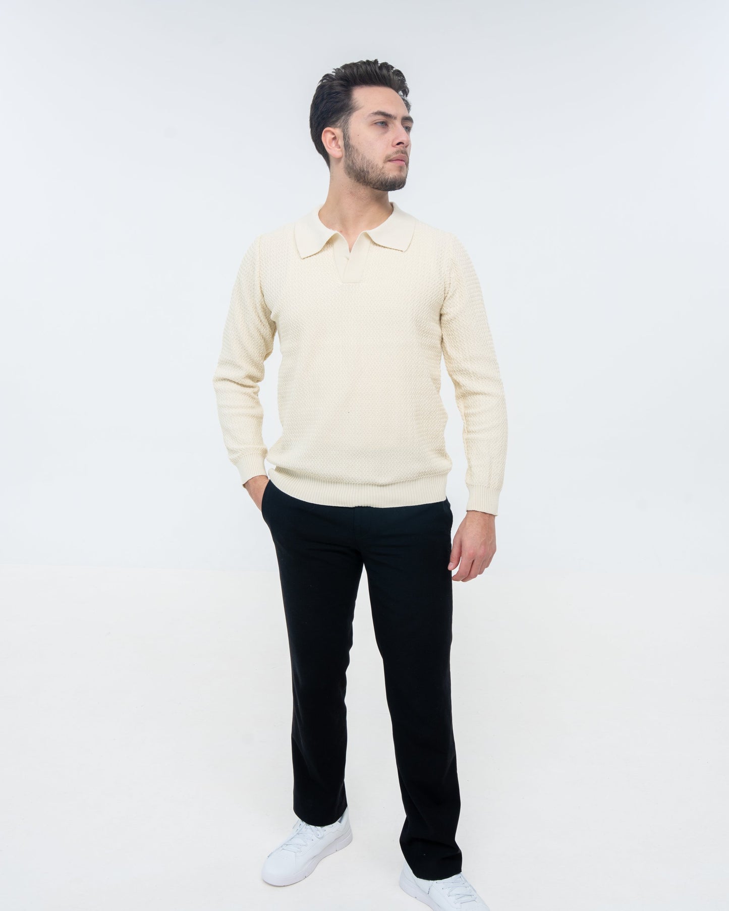 Sienna Knit Polo - Cream