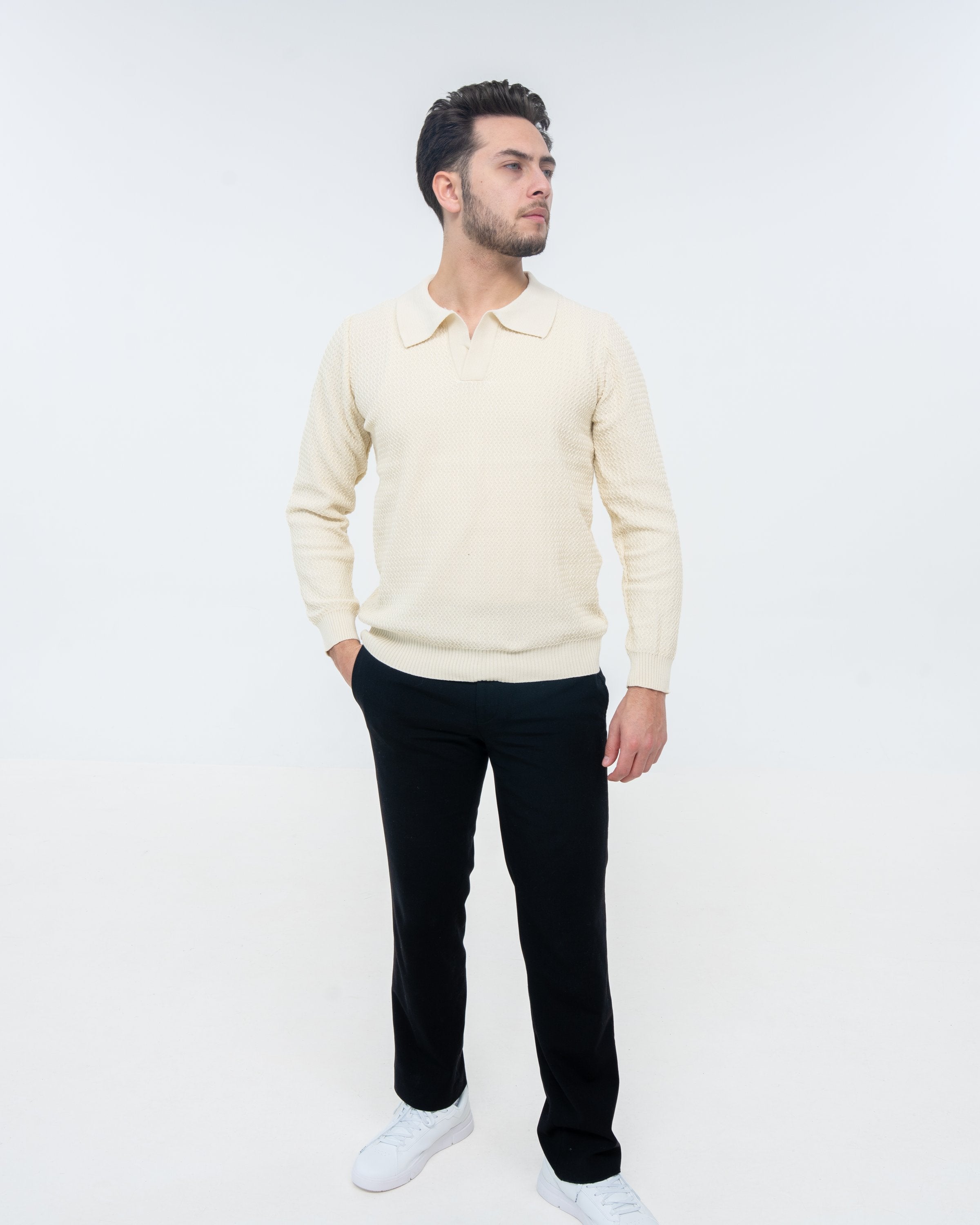 Sienna Knit Polo - Cream