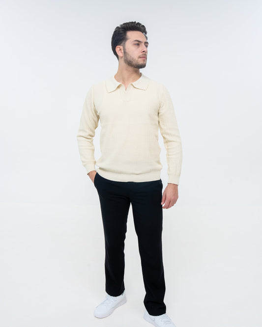 Sienna Knit Polo - Cream