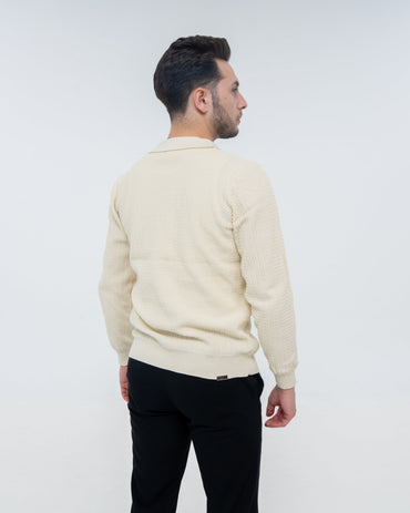 Sienna Knit Polo - Cream - Image 2