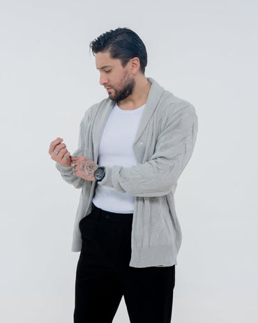 Fireside Cardigan - Light Grey - Image 2